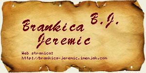 Brankica Jeremić vizit kartica